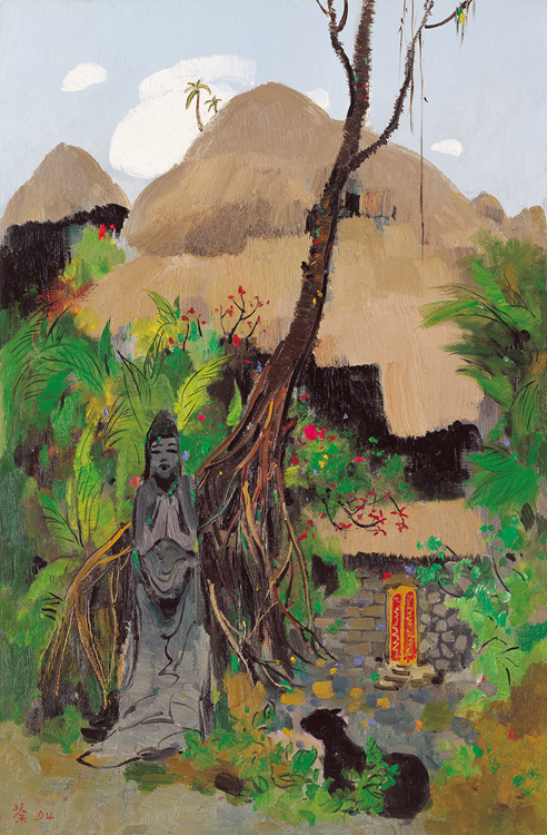 《印尼宅院》1993年 布面油画高100cm × 宽65.5cm新加坡国家美术馆藏  画家与家属捐赠.jpg
